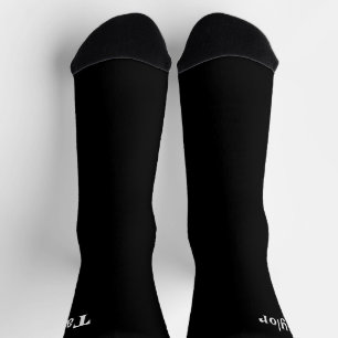 Simple Basic Black With Custom Name Socks