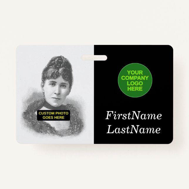 Simple, Basic Employee/Staff Portrait Badge ID Badge (Front)