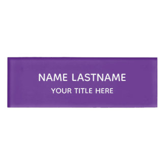 Simple Basic Minimal Purple White Modern Title Name Tag