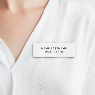 Simple Basic Minimal White Modern Black Title Name Tag