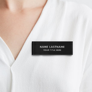 Simple Basic Minimalist Modern Black Title Name Tag