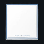 Simple Basic Navy Blue Border Stationery Notepad<br><div class="desc">Elevate your correspondence with this simple and elegant navy blue border stationery notepad. Designed for a timeless and sophisticated look, this card features a clean white background framed by a classic navy blue border, making it perfect for personal or professional use. Whether you're writing thank-you notes, personal messages, or business...</div>