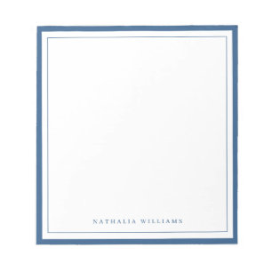 Simple Basic Navy Blue Border Stationery Notepad