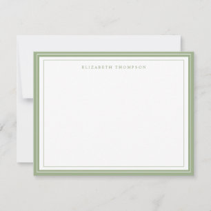 Simple Basic Personalised Sage Green Border Card