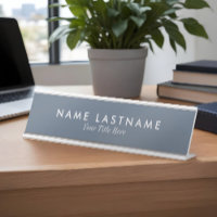 Simple Basic Professional Dusty Blue Name Title