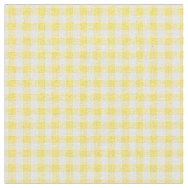 Simple Basic  Sunny Yellow Gingham Fabric (Close Up)