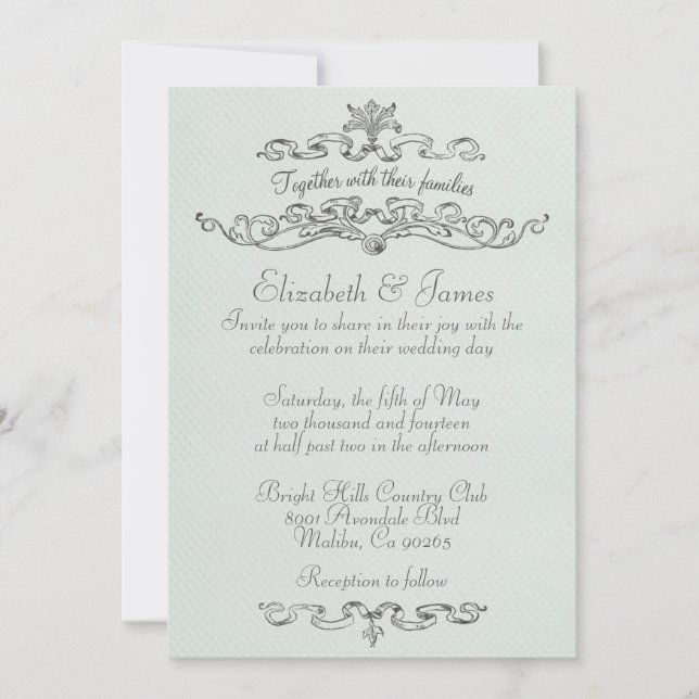 Simple Basic Wedding Invitations (Front)