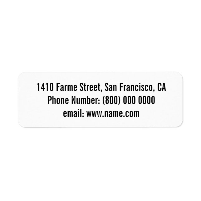 simple basic white return address label (Front)