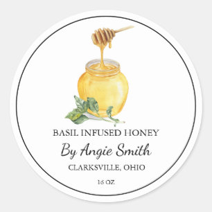 Simple Basil Infused Honey Label