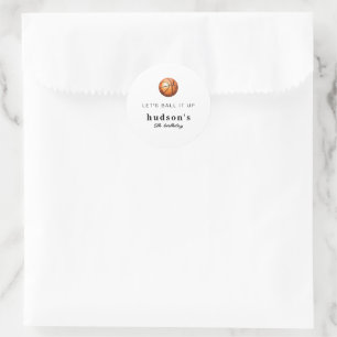 Simple Basketball Party Stickers