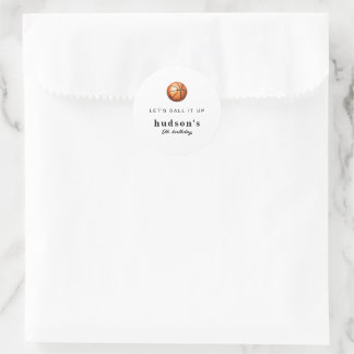 Simple Basketball Party Stickers
