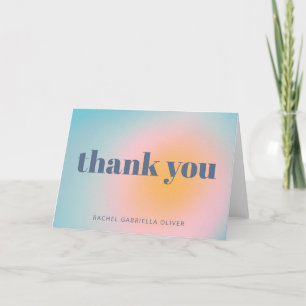 Simple Bat Mitzvah Celestial Blue Personalised Thank You Card