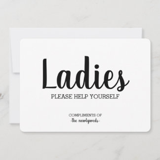Simple Bathroom Basket Sign-Ladies Invitation