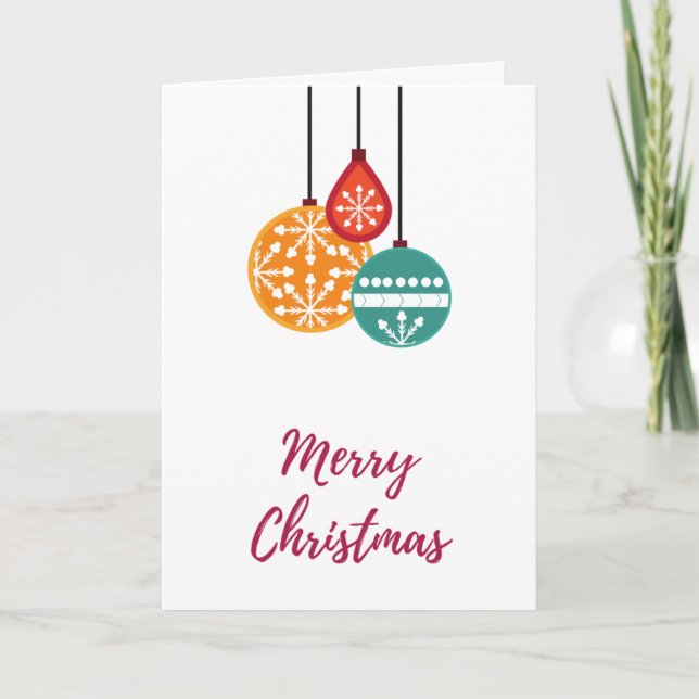 Simple Bauble Christmas Card (Front)
