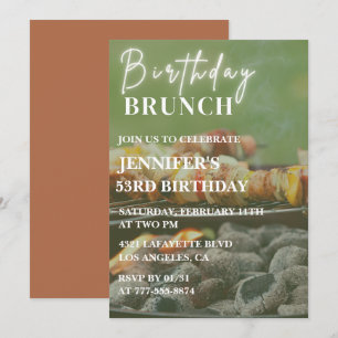 Simple Bbq Backyard 53rd birthday invitations