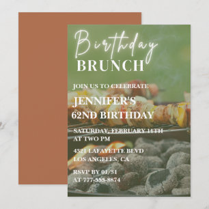 Simple Bbq Backyard 62nd birthday invitations 