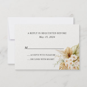 Simple Beach Beach Wedding RSVP Card