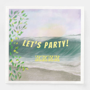 Simple Beach Birthday Picnic Napkin