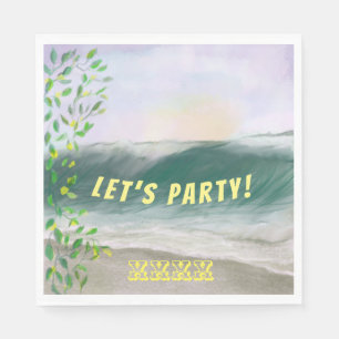 Simple Beach Birthday Picnic Napkin