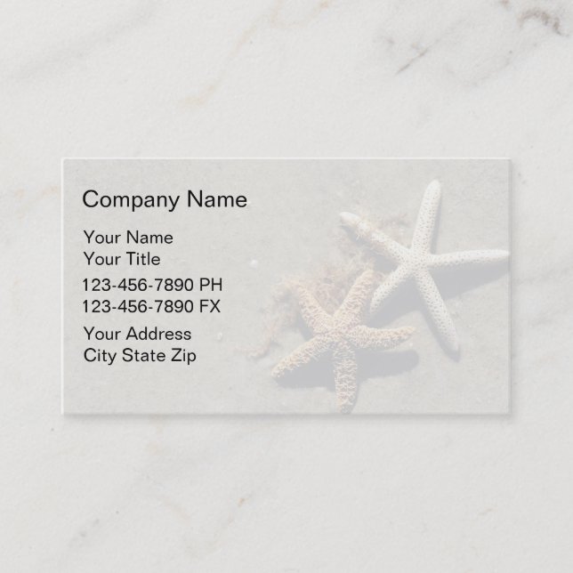 Simple Beach Business Cards (Front)