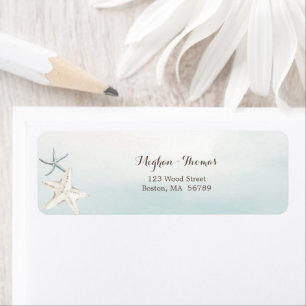 Simple Beach Dusty Blue Personalise Return Address Return Address Label