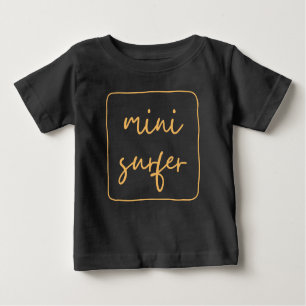 Simple Beach Mini Surfer Design Surfboard Swimmer  Baby T-Shirt