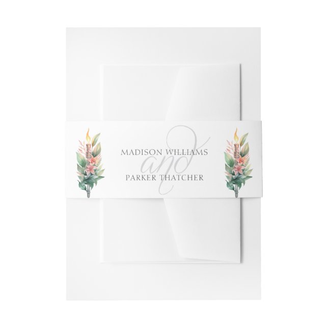 Simple Beach Wedding Invitation Belly Band (Front Example)