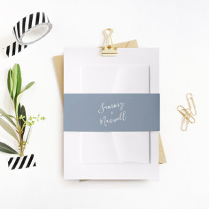 Simple Beach Wedding Invitation Belly Band