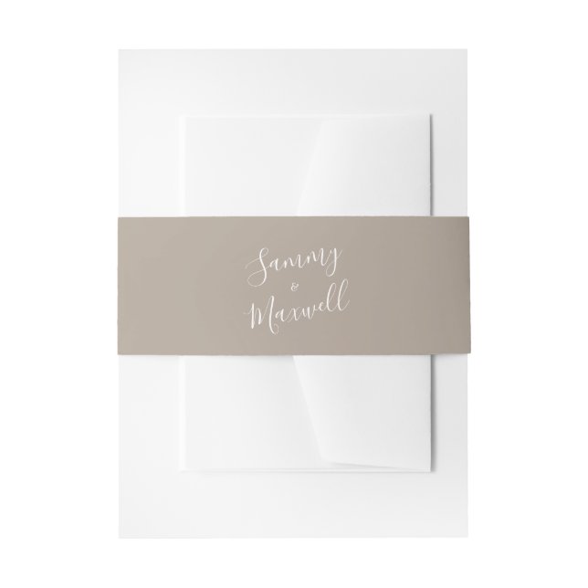 Simple Beach Wedding Invitation Belly Band (Front Example)