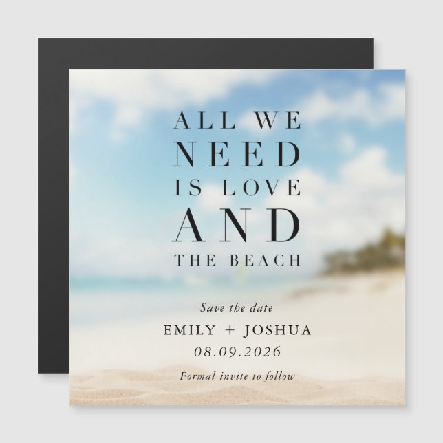 Simple Beach Wedding Save the Date (Front/Back)