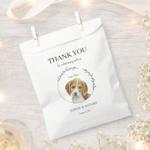 Simple Beagle Dog Wedding Thank You Favour Bag