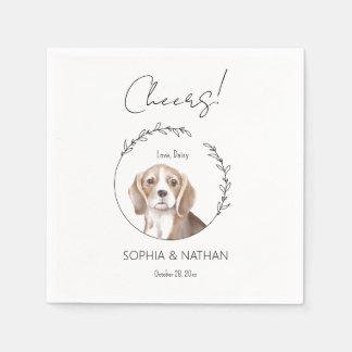 Simple Beagle Puppy Dog Wedding Cocktail Napkins