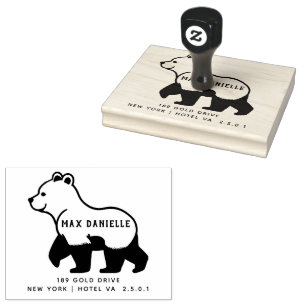 Simple bear Professional Bold Botanical Wreath Rubber Stamp