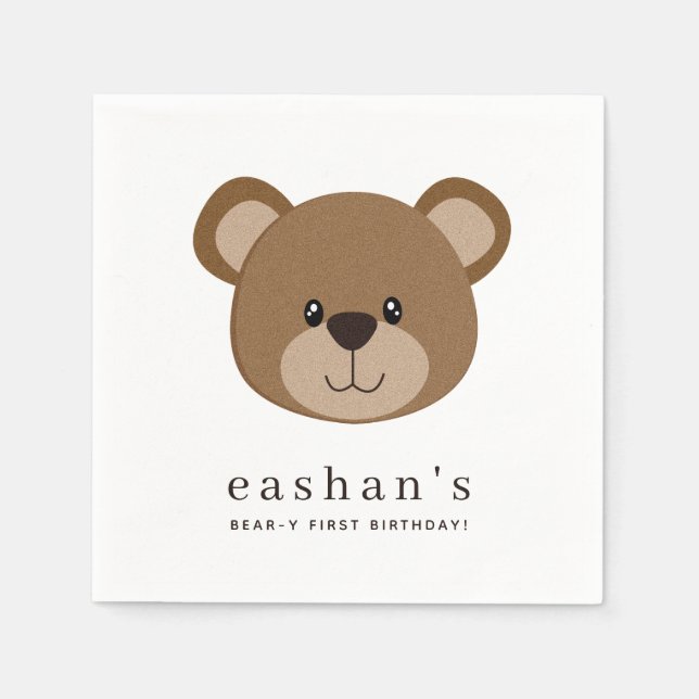 Simple Bear Theme Paper Napkin (Front)