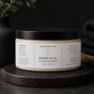 Simple Beard Balm Logo Jar Cosmetic Label