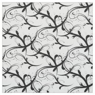 Simple Beautiful Black and White Scroll Fabric