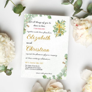 Simple Beautiful Christian Wedding  Invitation
