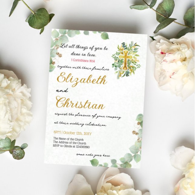 Simple Beautiful Christian Wedding  Invitation (Creator Uploaded)