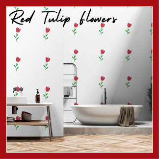 Simple Beautiful Red Tulip Flowers Wallpaper