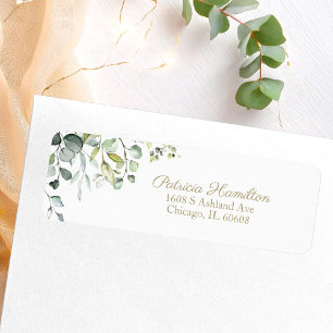 Simple Beautiful Watercolor Eucalyptus Greenery La Return Address Label