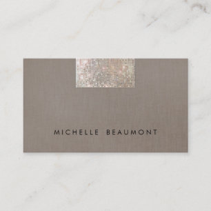 Simple Beauty and Fashion Chic Faux Sequin Taupe Business Card