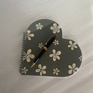 Simple Beauty Grey and White Forget Me Nots Notebook