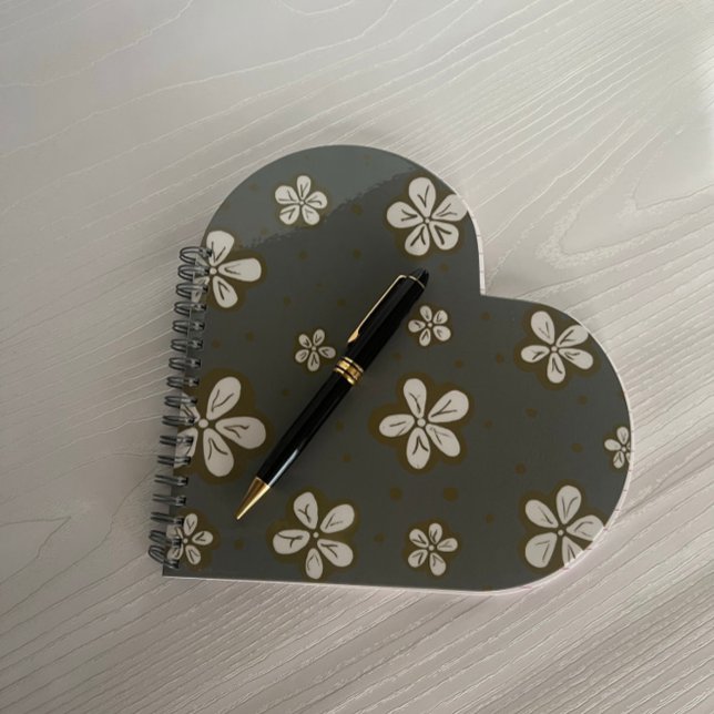 Simple Beauty Grey and White Forget Me Nots Notebook (Creator Uploaded)