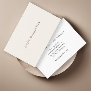 Simple, beige-brown business card