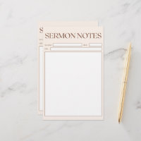 Simple Beige Christian Sermon Notes For Church