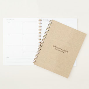 Simple Beige Leather Look Planner