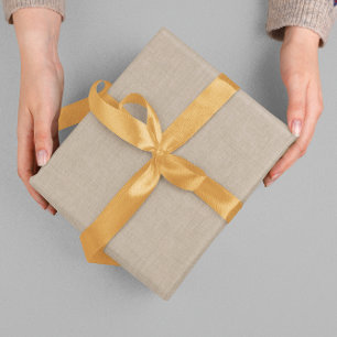 Simple Beige Linen Mushroom Texture Wrapping Paper