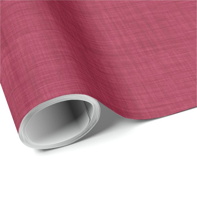 Simple Beige Linen Red Texture  Wrapping Paper (Roll Corner)