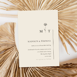 Simple Beige Minimal Chic Wedding Invitation