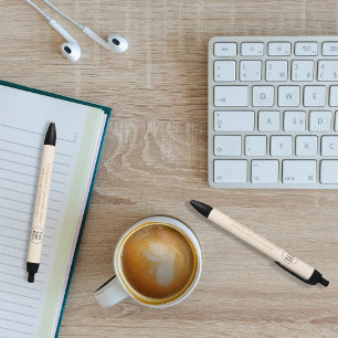 Simple beige minimalist black ink pen